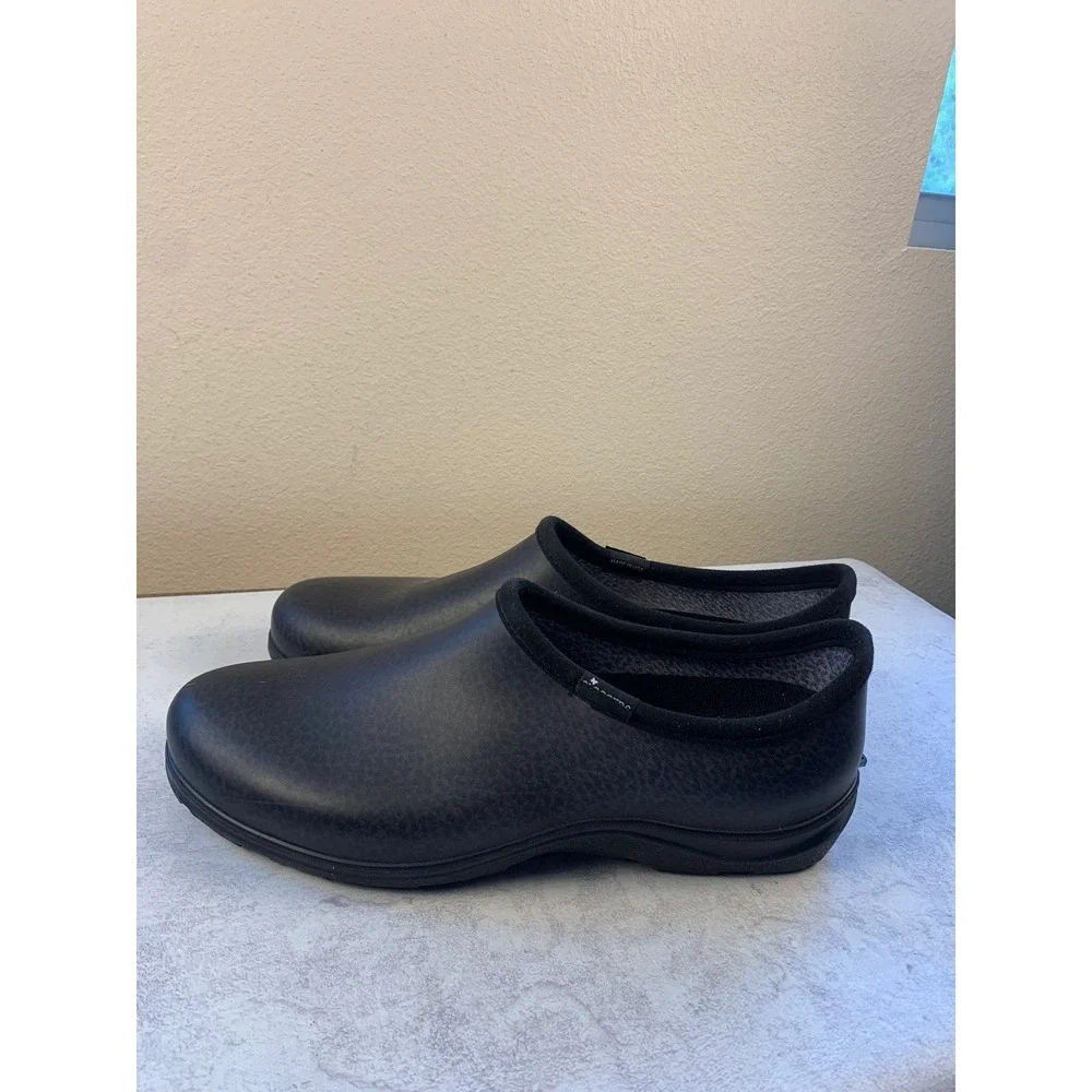 Sloggers Men 12 Garden Shoes Black Textured Waterproof Rubber Slip On Rain Clogs